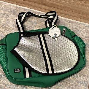 L& W Wellness Club Universal Sports Tote - Green and Silver Shoulder Bag